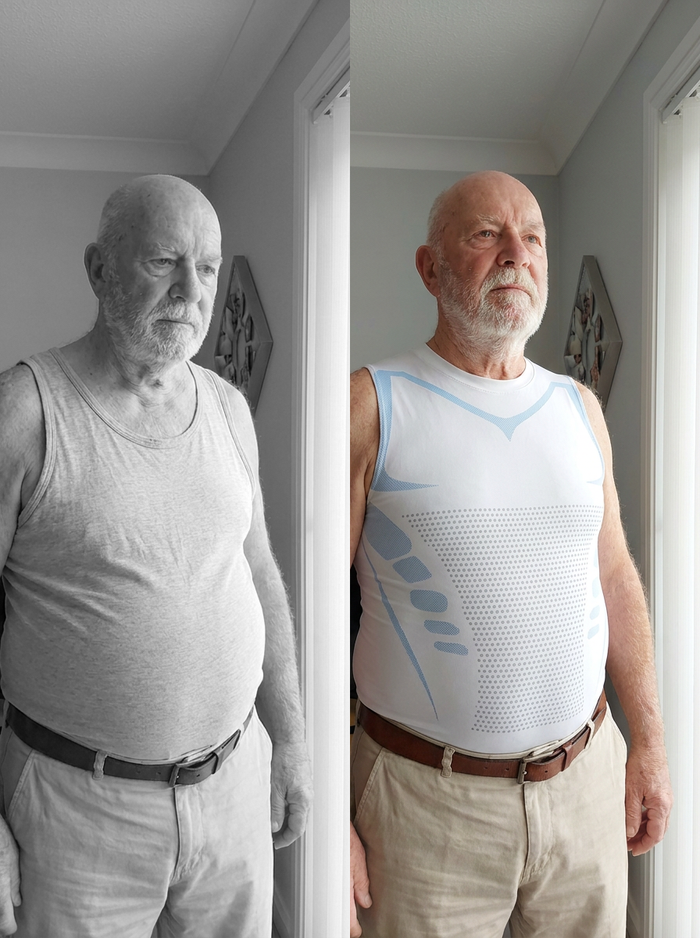 “The posture thing is real. My back thanks me.” · Ray, 71